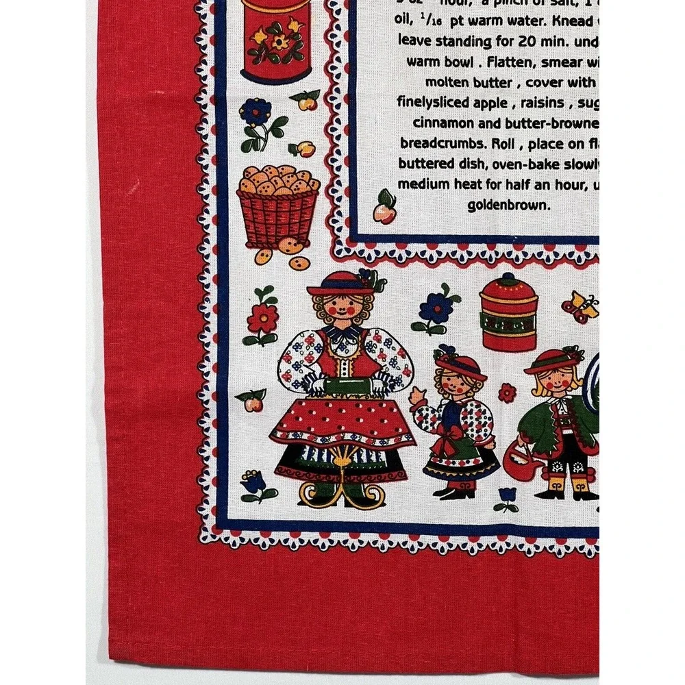 Applestrudel Linen Tea Towel Kitchen Dish Cloth Cottagecore Farmhouse Decor